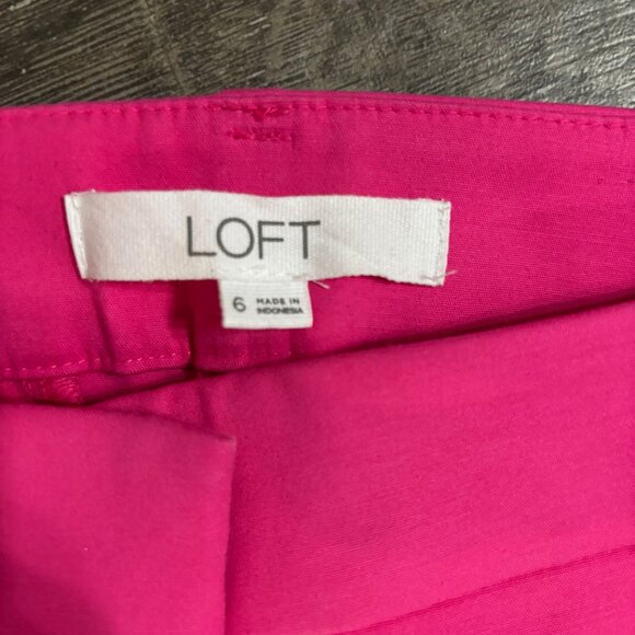 Ann Taylor Loft Hot Pink Riviera Slim Pants size 6 - Picture 2 of 4
